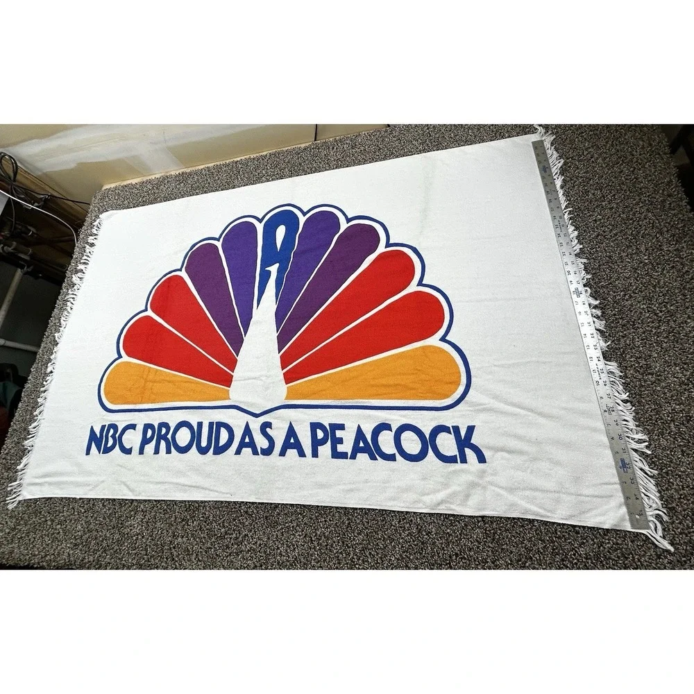 Vintage NBC Proud‎ As A Peacock Beach Towel 59x36